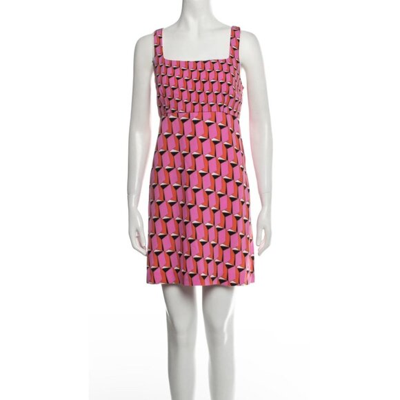 Diane Von Furstenberg x Target Pink Geometric Print Sleeveless Dress Women 0 NWT - Picture 8 of 8